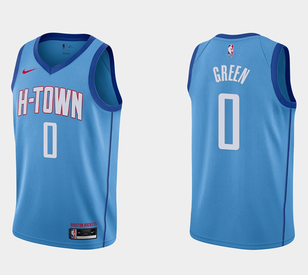 Men's Houston Rockets #0 Jalen Green City Edition Blue Stitched Basketball Jersey Men's Houston Rockets #0 Jalen Green City Edition Blue Stitched Basketball Jersey